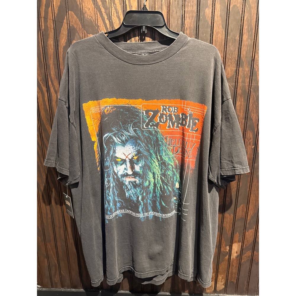 Rob‎ Zombie Hellbilly Deluxe T-Shirt Washed Black Satan-O-Phonic Men XL